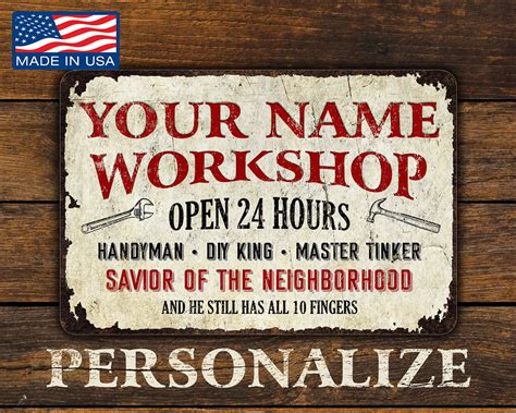 Personalized Metal Signs for Indoor & Outdoor USA